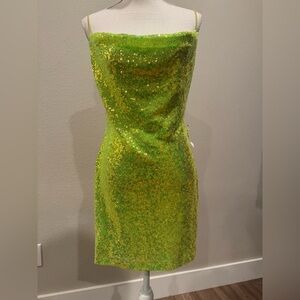 B Darlin Lime Green Strapless Dress